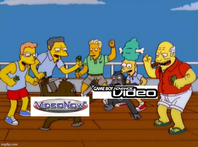 Before iPad's | image tagged in simpsons monkey fight,video now,nintendo,2000s,gba,gameboy advance | made w/ Imgflip meme maker