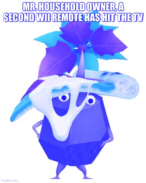 Pizza rock pikmin | MR. HOUSEHOLD OWNER, A SECOND WII REMOTE HAS HIT THE TV | image tagged in pizza rock pikmin | made w/ Imgflip meme maker