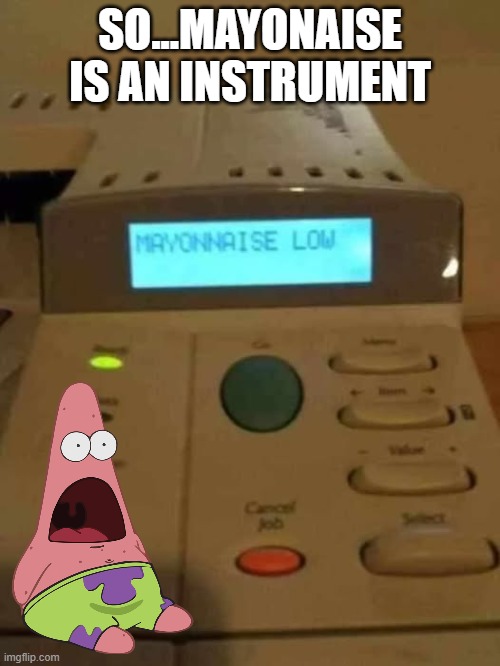 Bring the Mayo | SO...MAYONAISE IS AN INSTRUMENT | image tagged in funny,memes | made w/ Imgflip meme maker