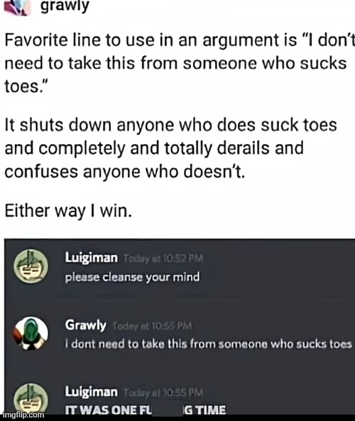 Hehehehehehehe | image tagged in comments,argument,can't argue with that / technically not wrong | made w/ Imgflip meme maker