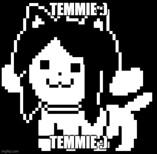 temmie is good | TEMMIE :); TEMMIE :) | image tagged in temmie | made w/ Imgflip meme maker