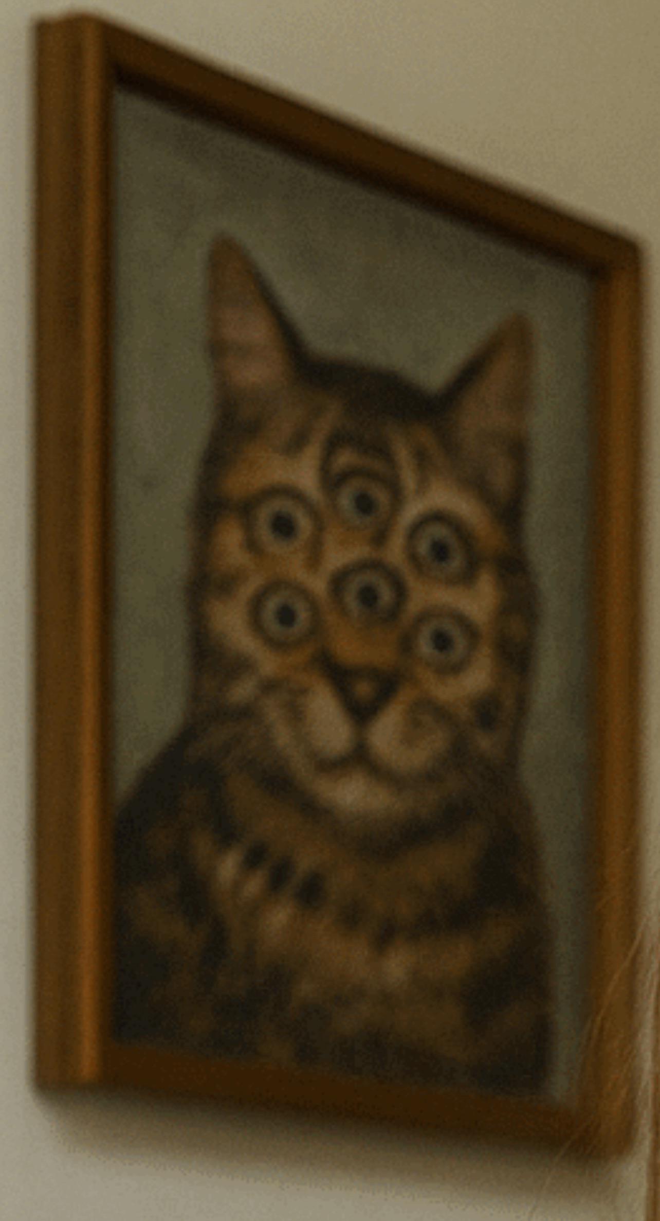 Horrified Biblically Accurate Cat Blank Meme Template
