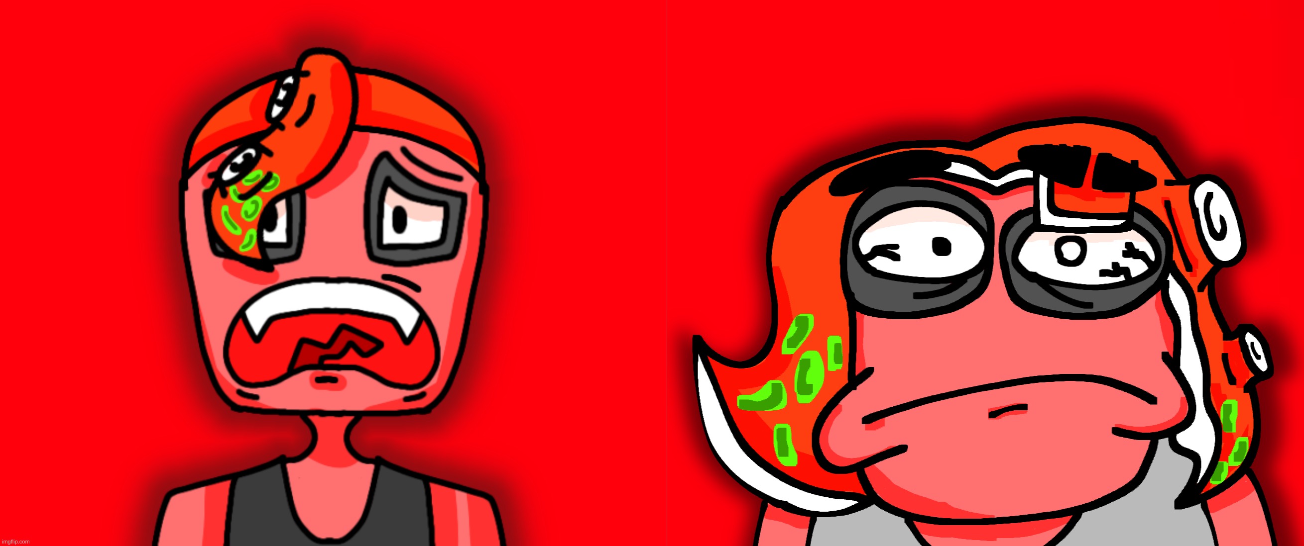 the brothers | image tagged in octollie disturbed,moyley disturbed | made w/ Imgflip meme maker