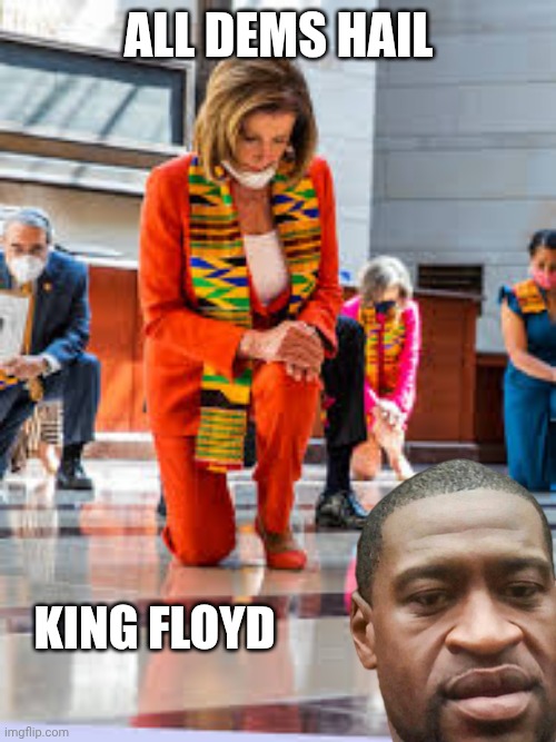 Nancy Pelosi on bended knee | ALL DEMS HAIL KING FLOYD | image tagged in nancy pelosi on bended knee | made w/ Imgflip meme maker