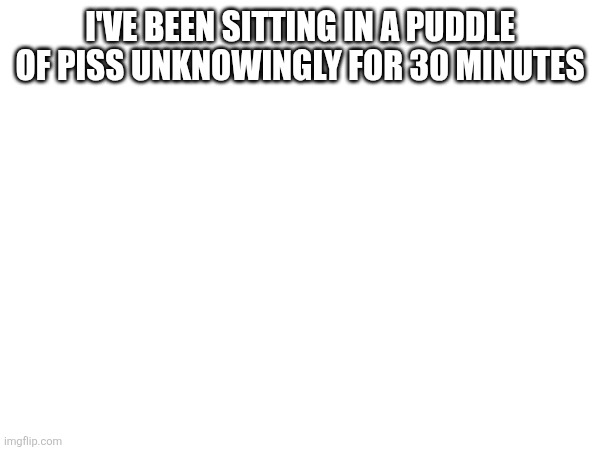 I'VE BEEN SITTING IN A PUDDLE OF PISS UNKNOWINGLY FOR 30 MINUTES | made w/ Imgflip meme maker