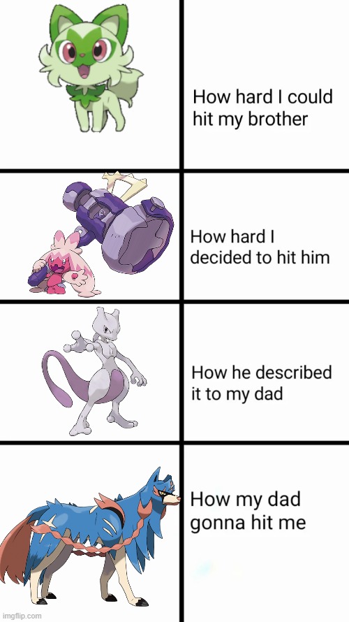 i hit him | image tagged in how hard i could hit my brother,pokemon | made w/ Imgflip meme maker