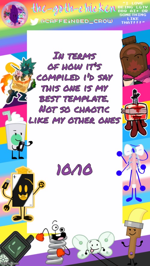 Grah | In terms of how it's compiled i'd say this one is my best template. Not so chaotic like my other ones; 10/10 | image tagged in the-goth-chicken's pride announcement template | made w/ Imgflip meme maker