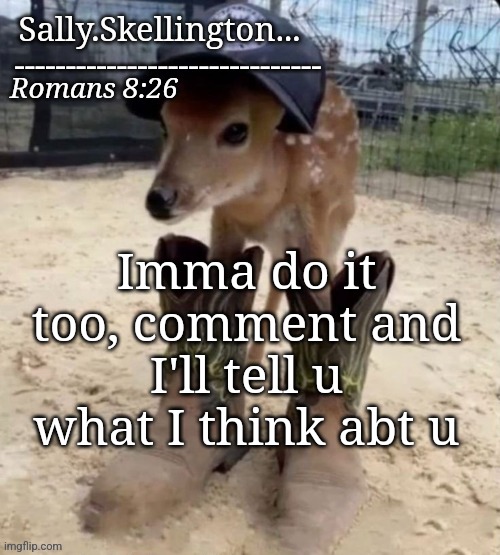 Sally's temp | Imma do it too, comment and I'll tell u what I think abt u | image tagged in sally's temp | made w/ Imgflip meme maker