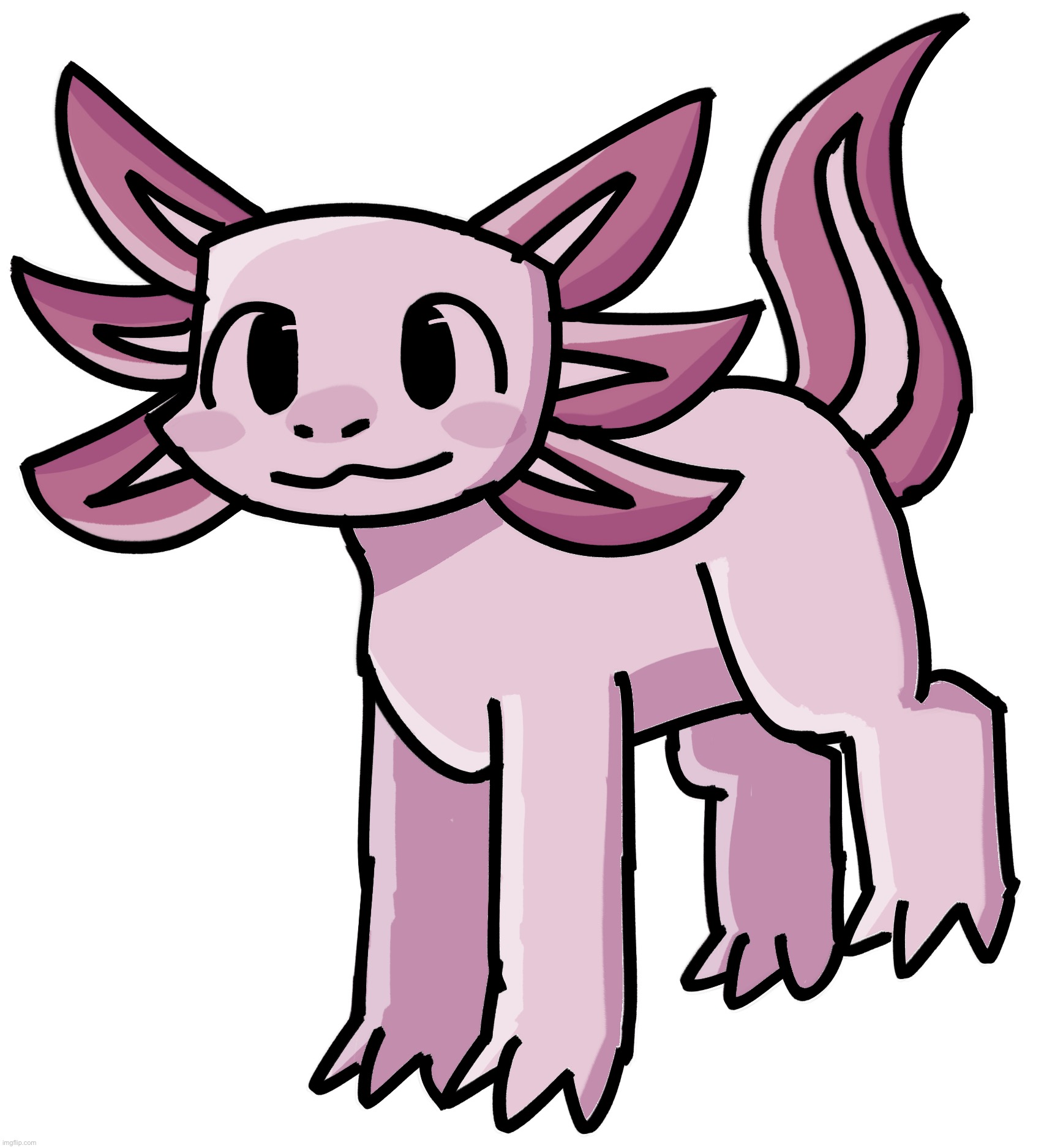 so i drew Comet | image tagged in axolotl,cat | made w/ Imgflip meme maker