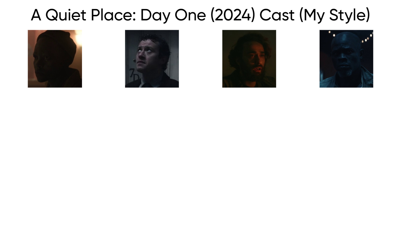 A Quiet Place: Day One (2024) Cast (My Style) Blank Meme Template