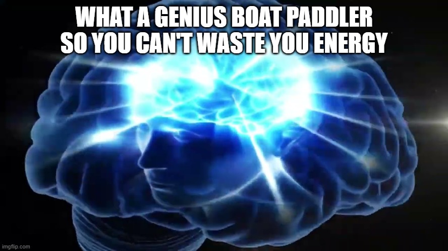 WHAT A GENIUS BOAT PADDLER SO YOU CAN'T WASTE YOU ENERGY | image tagged in but you didn't have to cut me off | made w/ Imgflip meme maker
