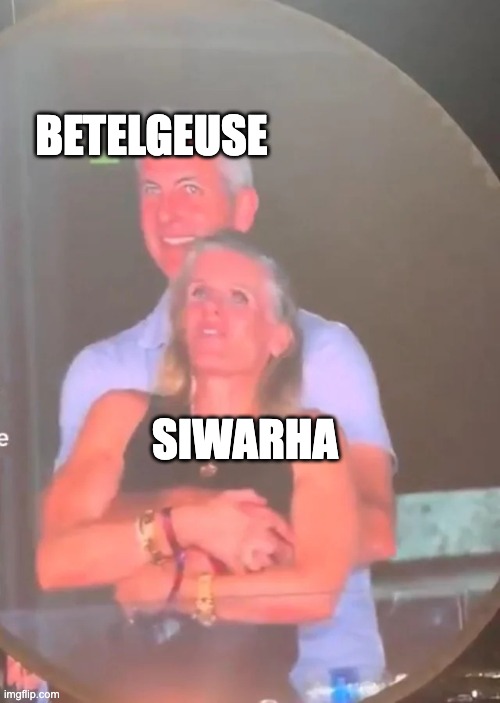 NASA Scientist Finds Predicted Companion Star to Betelgeuse | BETELGEUSE; SIWARHA | image tagged in astronomer ceo | made w/ Imgflip meme maker