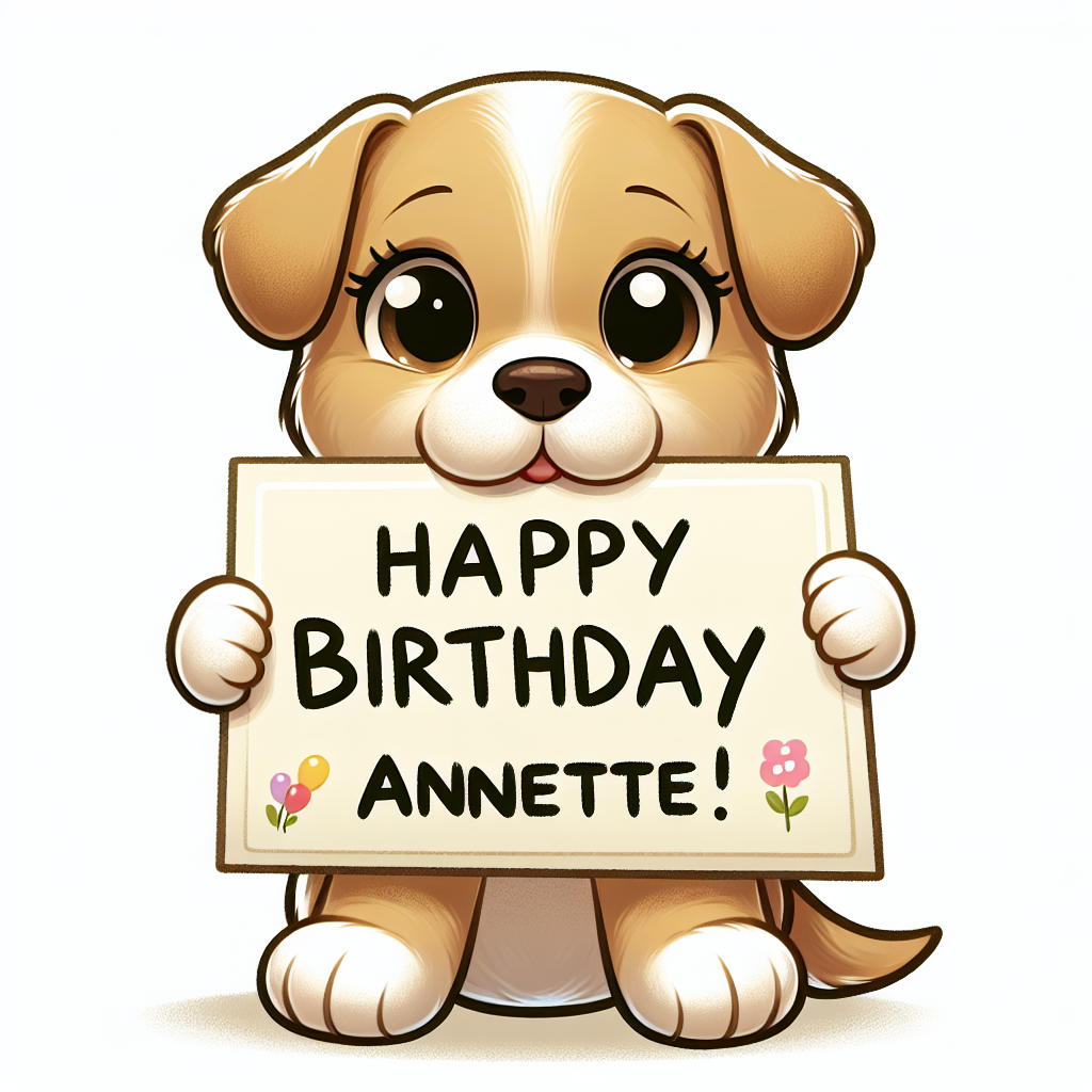 puppy saying happy birthday Annette Blank Meme Template