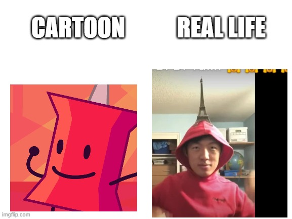 THOSE MEMES BE LIKE: | CARTOON; REAL LIFE | image tagged in blank white template | made w/ Imgflip meme maker