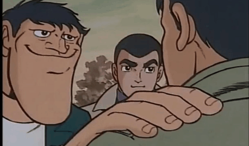 hand on shoulder anime Blank Meme Template