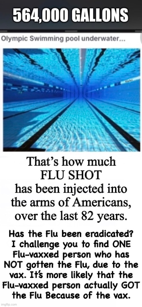 Think about it:  They sell it —& administer it— by the 1/2 milliliter, which is 1/10th of a teaspoon | image tagged in memes,thats just one vaccine,half a million gallons,swimming in the veins of humans,causing disease,evil | made w/ Imgflip meme maker
