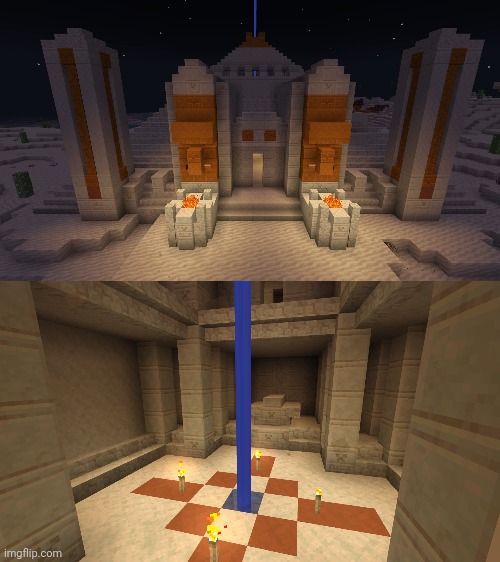 A desert temple in my pack i restored a while back | image tagged in minecraft | made w/ Imgflip meme maker