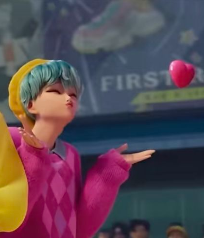 Baby Saja blowing a Kiss Blank Meme Template