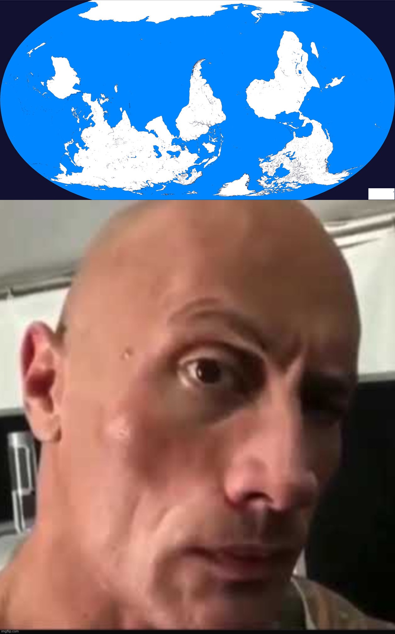 This map I saved in my drive looks suspicious | image tagged in dwayne johnson eyebrow raise | made w/ Imgflip meme maker