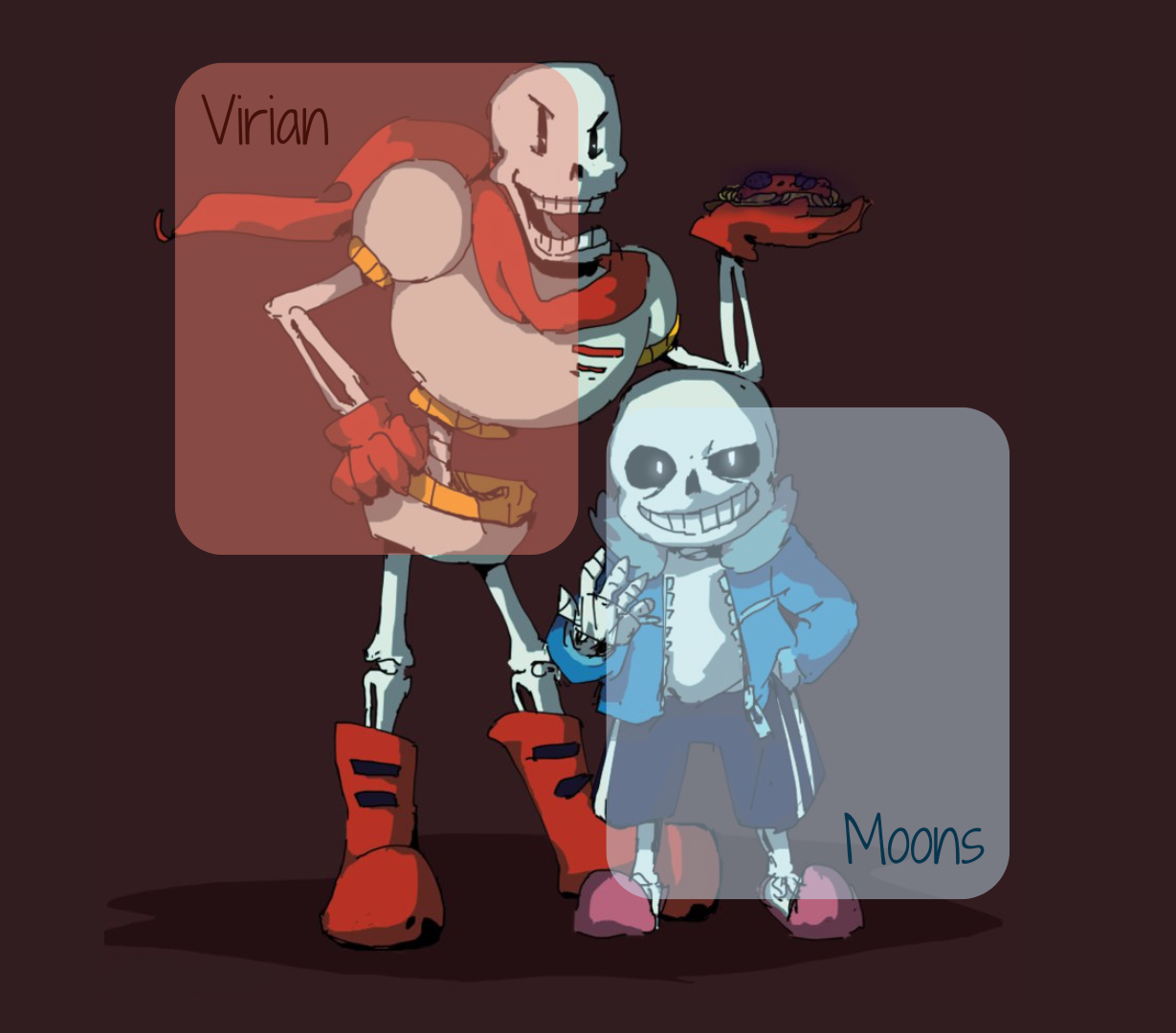 Virian & Moons - Papyrus n Sans temp Blank Meme Template