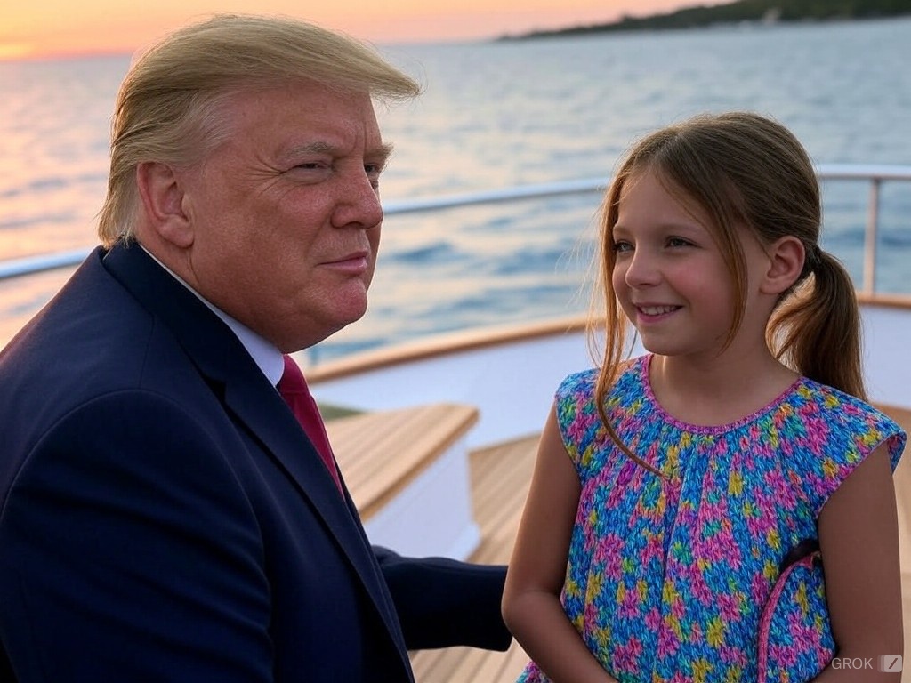Donald Trump young girl Daddy Epstein Grophenfuhrer, Pedo Blank Meme Template