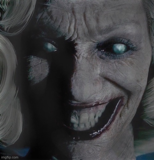 Deeply Disturbing Face | image tagged in horror,evil,demonic,haunted,disturbing,creepy smile | made w/ Imgflip meme maker