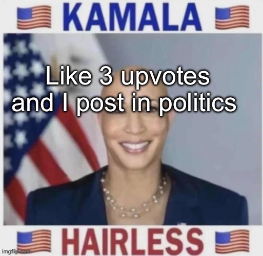 Like 3 upvotes and I post in politics | made w/ Imgflip meme maker