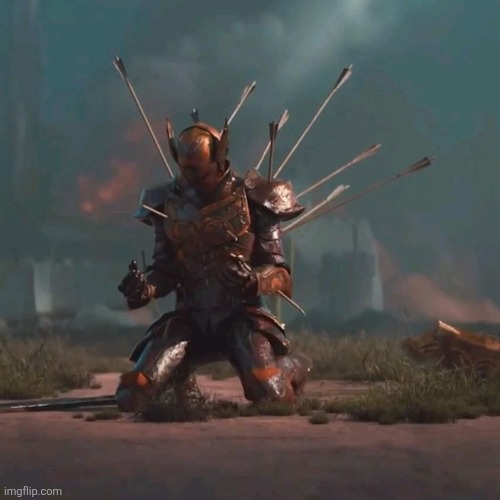 Knight Falling to his Knees with Arrows in his Back meme | image tagged in knight falling to his knees with arrows in his back meme | made w/ Imgflip meme maker