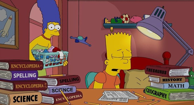 Bart Simpson Doing Homework Blank Meme Template