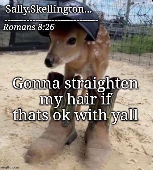 Sally's temp | Gonna straighten my hair if thats ok with yall | image tagged in sally's temp | made w/ Imgflip meme maker