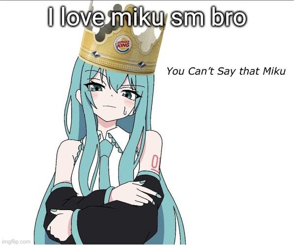 You cant say that miku | I love miku sm bro | image tagged in you cant say that miku | made w/ Imgflip meme maker
