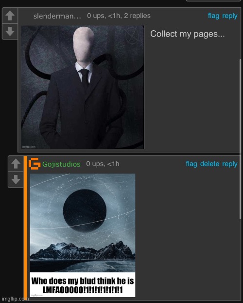 This slender man dude is not tuff | made w/ Imgflip meme maker