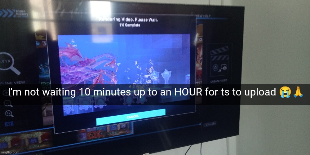 Sneak peek at my new vid on YouTube | I'm not waiting 10 minutes up to an HOUR for ts to upload 😭🙏 | image tagged in images,youtube | made w/ Imgflip meme maker