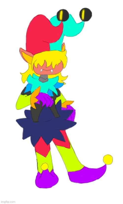 Jester? Silly? Neat character design? Check. I have committed draw of the Gelato >=3 | image tagged in it counts because its ultimos oc,no need for a character of topic,i'll shade it later | made w/ Imgflip meme maker
