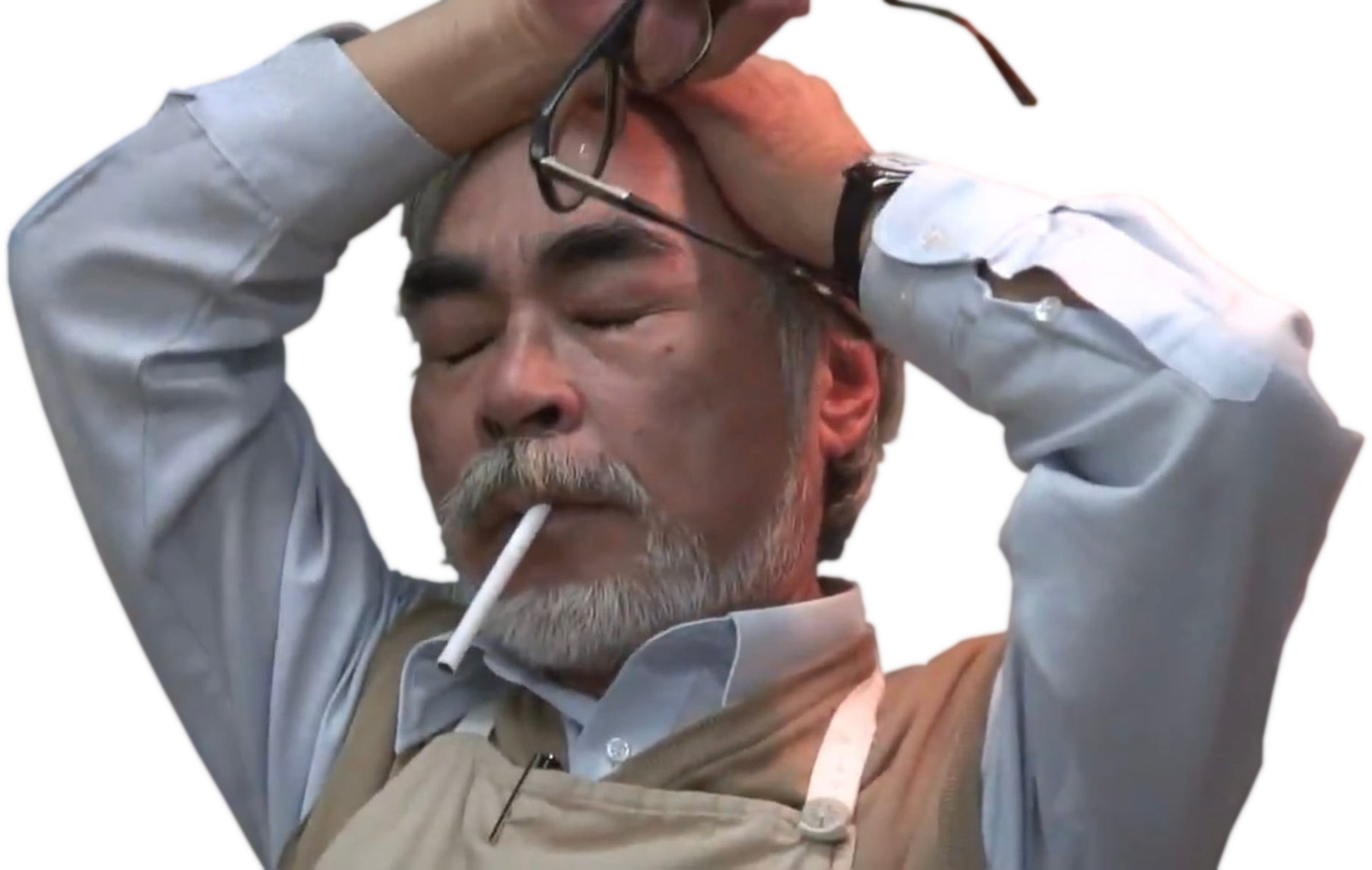 Frustrated Hayao Miyazaki Blank Meme Template