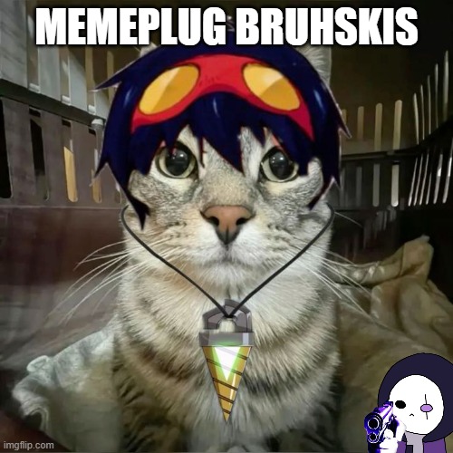 https://imgflip.com/i/a14t30 | MEMEPLUG BRUHSKIS | image tagged in simon but cat stare | made w/ Imgflip meme maker