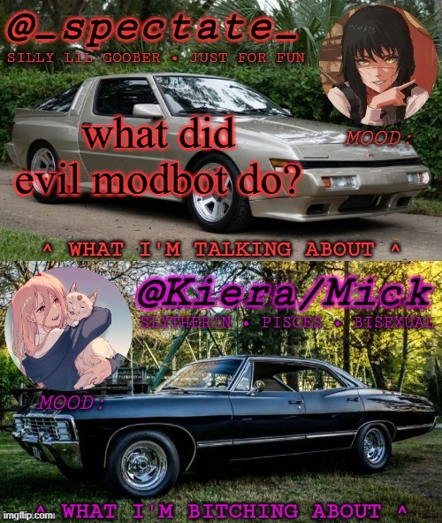 the impostor is among us | what did evil modbot do? | image tagged in km spectate shared temp | made w/ Imgflip meme maker