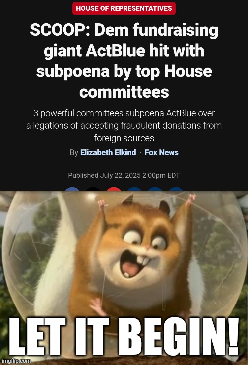 rough week for progressives | LET IT BEGIN! | image tagged in rhino the hamster | made w/ Imgflip meme maker