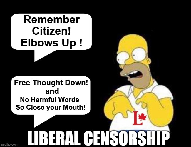 "Carney hints Liberals may not be finished with online censorship legislation" -April 2025 | Remember Citizen!
Elbows Up ! Free Thought Down! 
and; No Harmful Words 
So Close your Mouth! LIBERAL CENSORSHIP | made w/ Imgflip meme maker