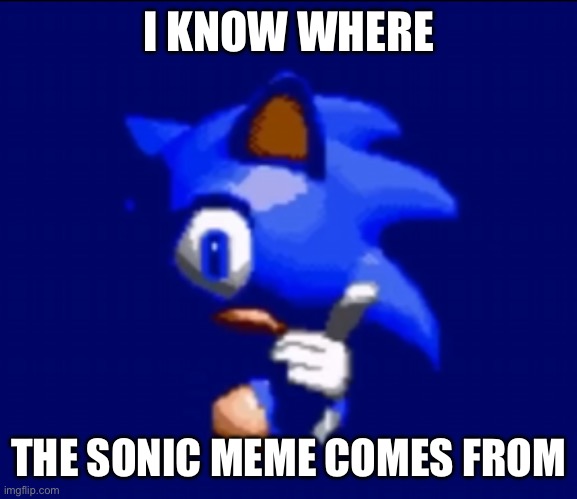 This is a different frame of it | I KNOW WHERE; THE SONIC MEME COMES FROM | made w/ Imgflip meme maker