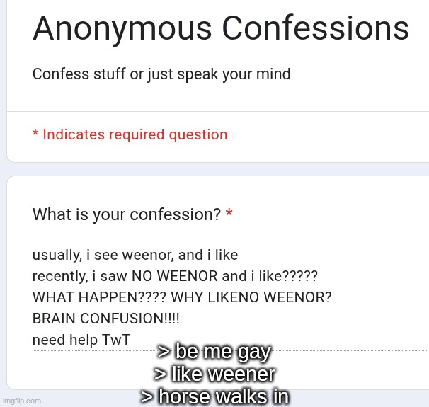> wtf.jpeg | > be me gay
> like weener
> horse walks in | made w/ Imgflip meme maker