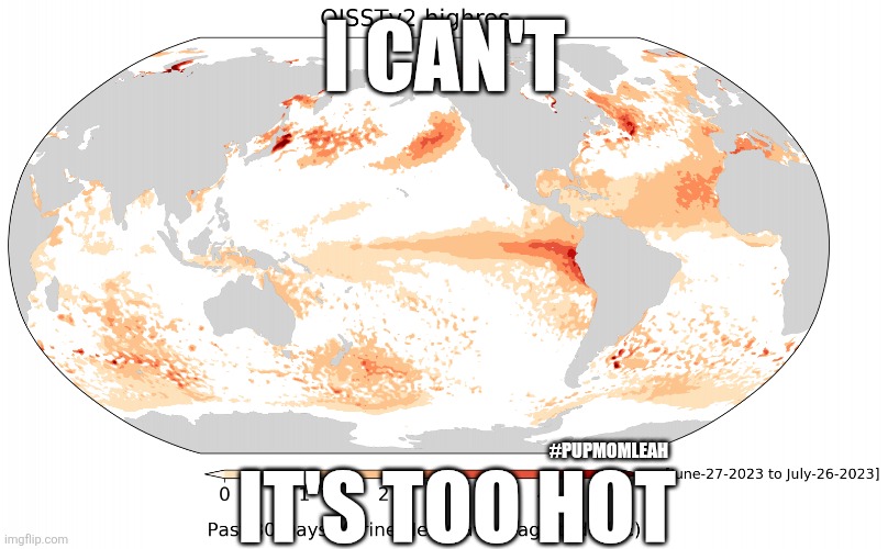Heatwave | I CAN'T; #PUPMOMLEAH; IT'S TOO HOT | image tagged in heatwave | made w/ Imgflip meme maker