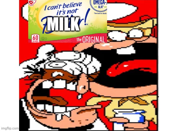I Can't Believe It's Not-! | MILK | image tagged in pizza tower | made w/ Imgflip meme maker