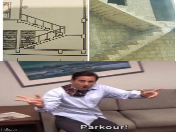 good luck with that | image tagged in stairs,mission impossible,parkour,dies of death | made w/ Imgflip meme maker