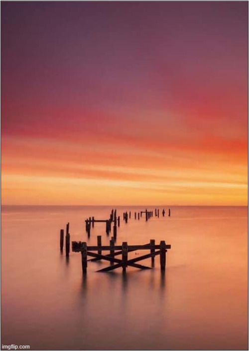 Sunset At Swanage Old Pier Dorset UK | image tagged in sunset | made w/ Imgflip meme maker