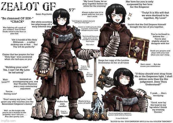Posting warhammer gfs until i get mod | image tagged in tradwife,warhammer40k | made w/ Imgflip meme maker