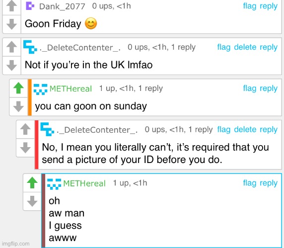 No gooning allowed in UK | made w/ Imgflip meme maker