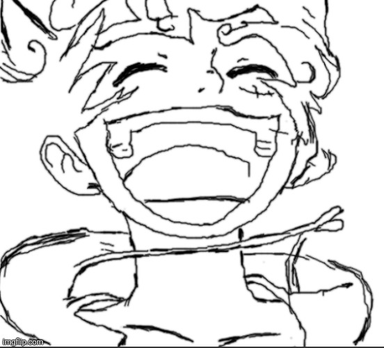 Luffy I made with imgshit drawing tool | made w/ Imgflip meme maker