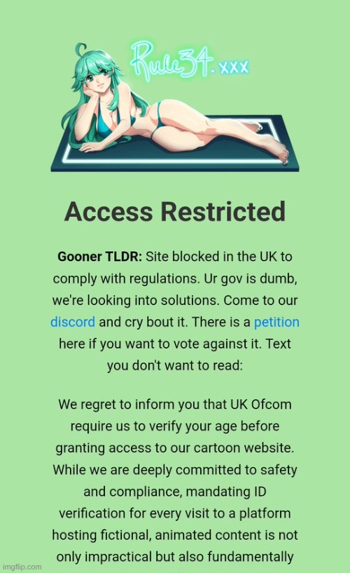 gooning banned in the UK | image tagged in uk,rule 34 | made w/ Imgflip meme maker