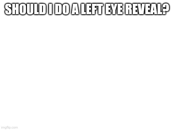 SHOULD I DO A LEFT EYE REVEAL? | made w/ Imgflip meme maker